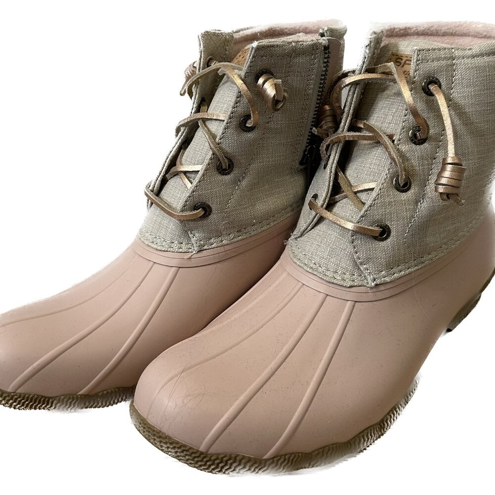 Sperry • Saltwater Canvas Duck Boot • Rose Gold, Sz 9! NIB!